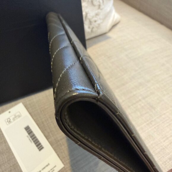 YSL Monogram Flap Clutch Bag- Dark Brown - Picture 3 of 10